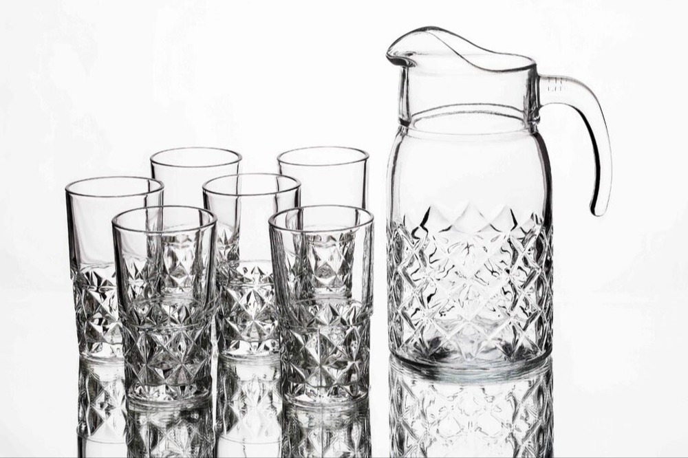 ✨پارچ و لیوان دیاموند کادویی ✨محصول بلور و شیشه اصفهان