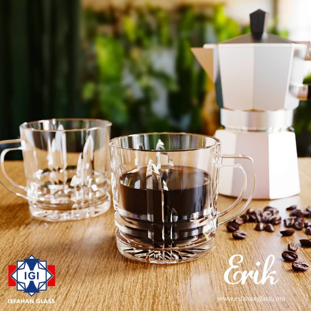 فنجان دسته دار اریک 🔥محصول شیشه بلور اصفهان 🇮🇷