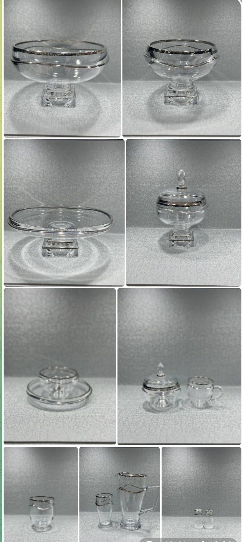 سرویس مورا کریستال چین لب نقره