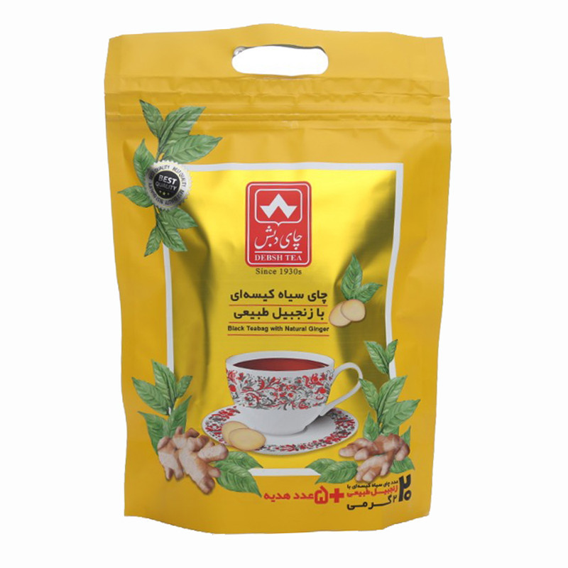 چای سیاه کیسه ای با زنجبیل