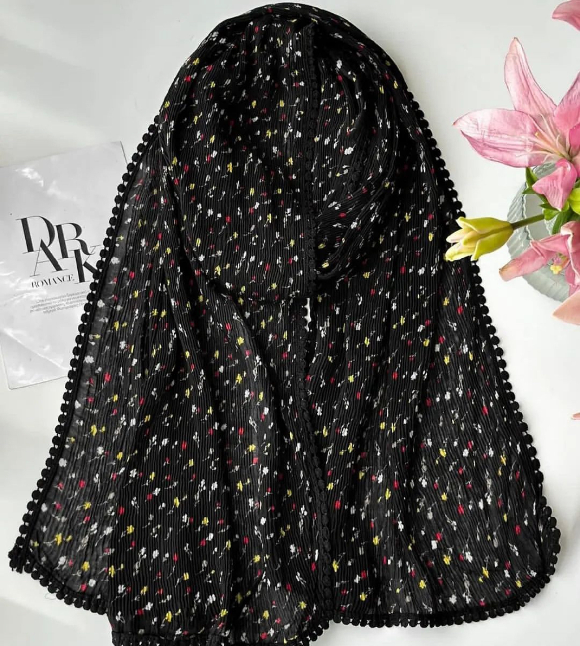 شال پلیسه گلدار