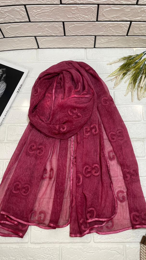 شال حریر کریشه گلدوزی شده