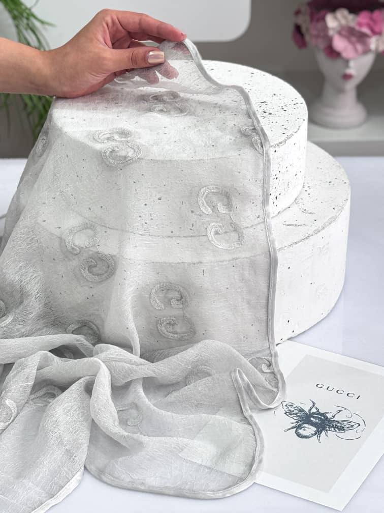 شال حریر کریشه گلدوزی شده