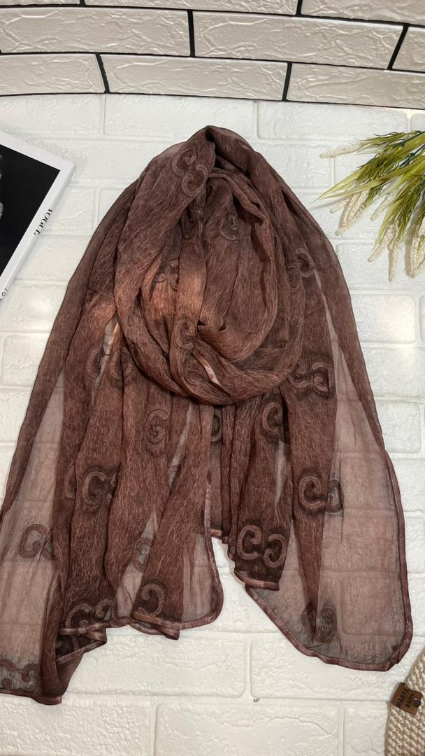 شال حریر کریشه گلدوزی شده