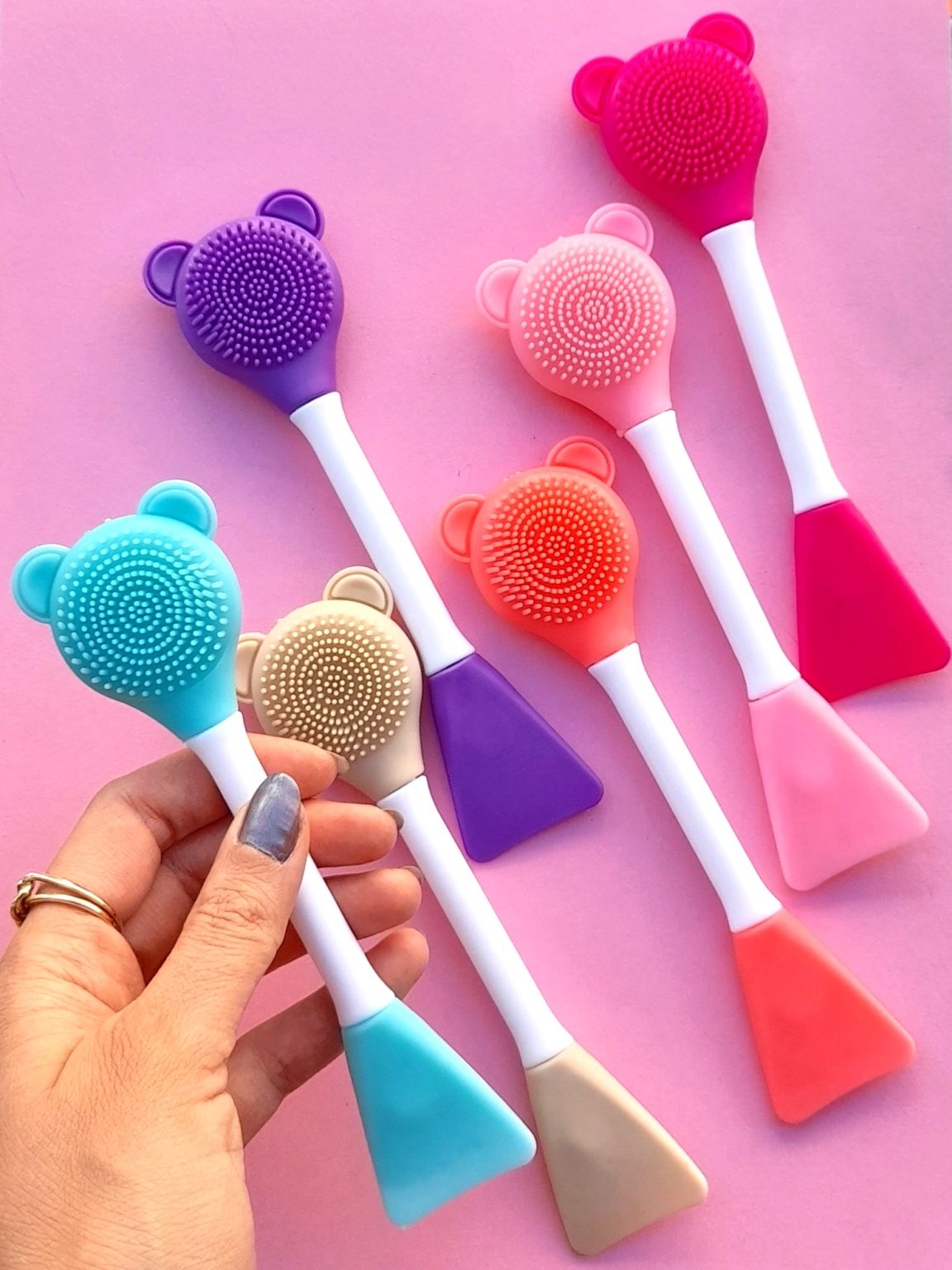 براش ماسک و فیس براش دو طرفه خرسی