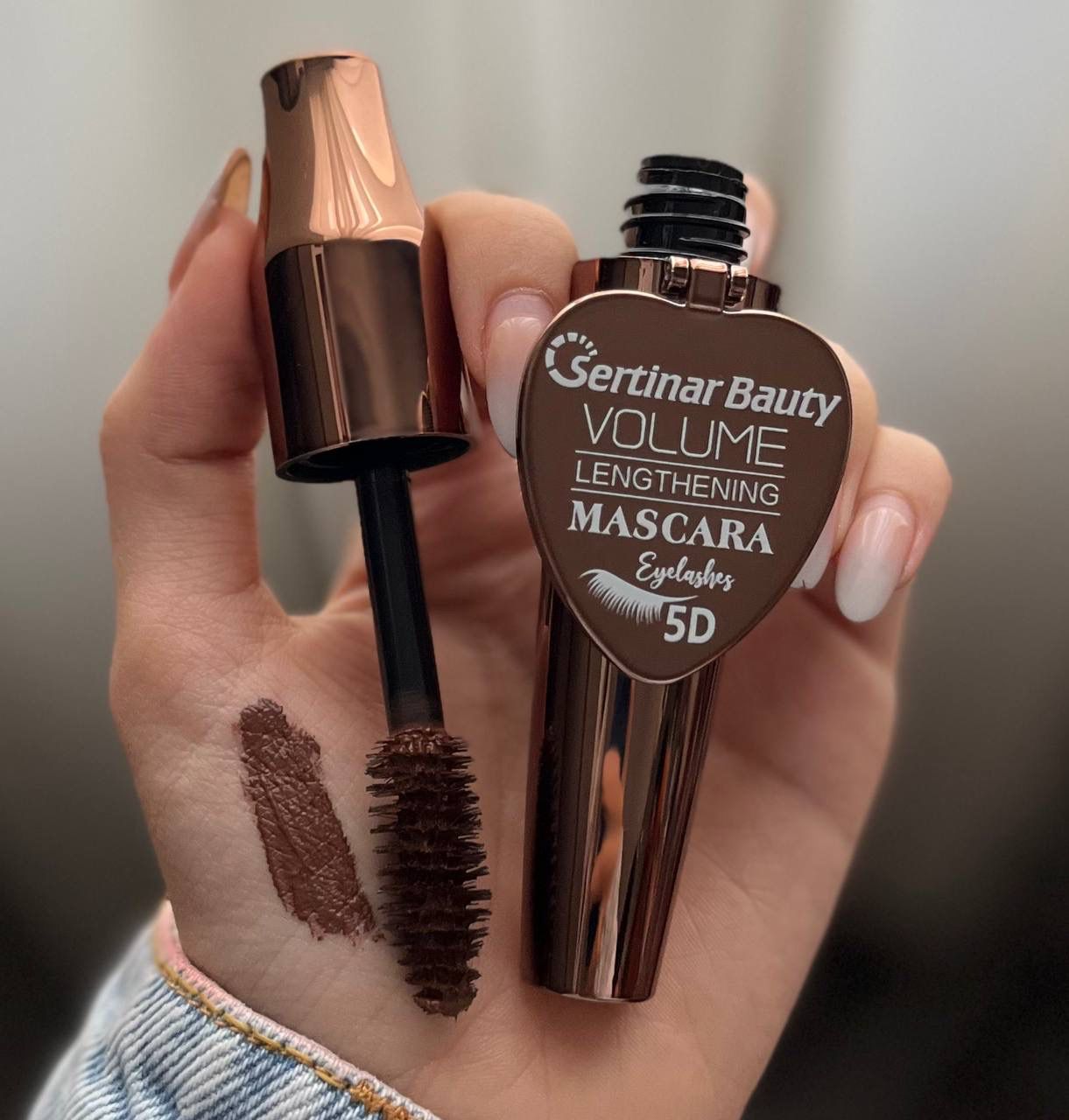 ریمل قهوه ای حجم دهنده آینه دار