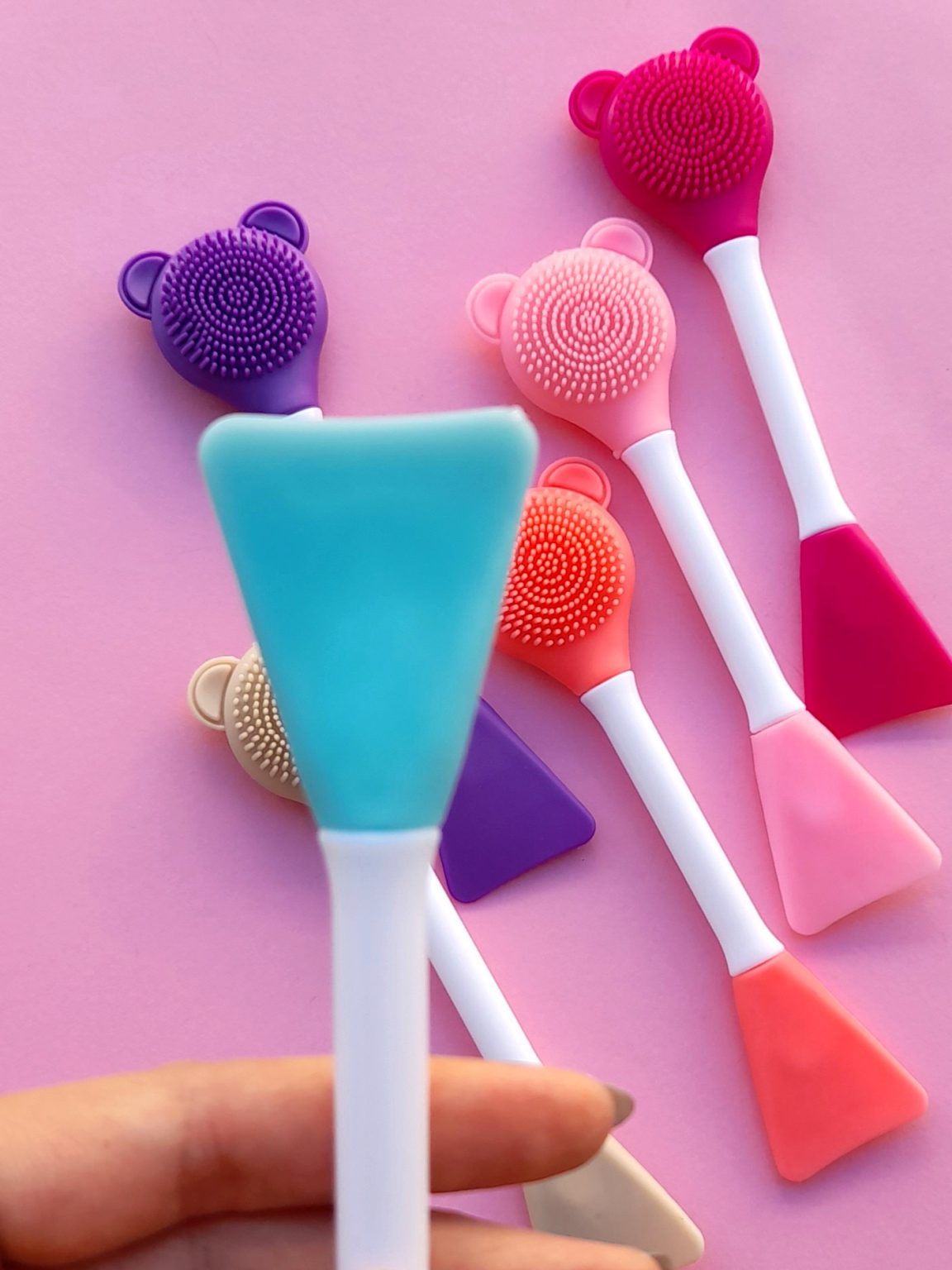 براش ماسک و فیس براش دو طرفه خرسی