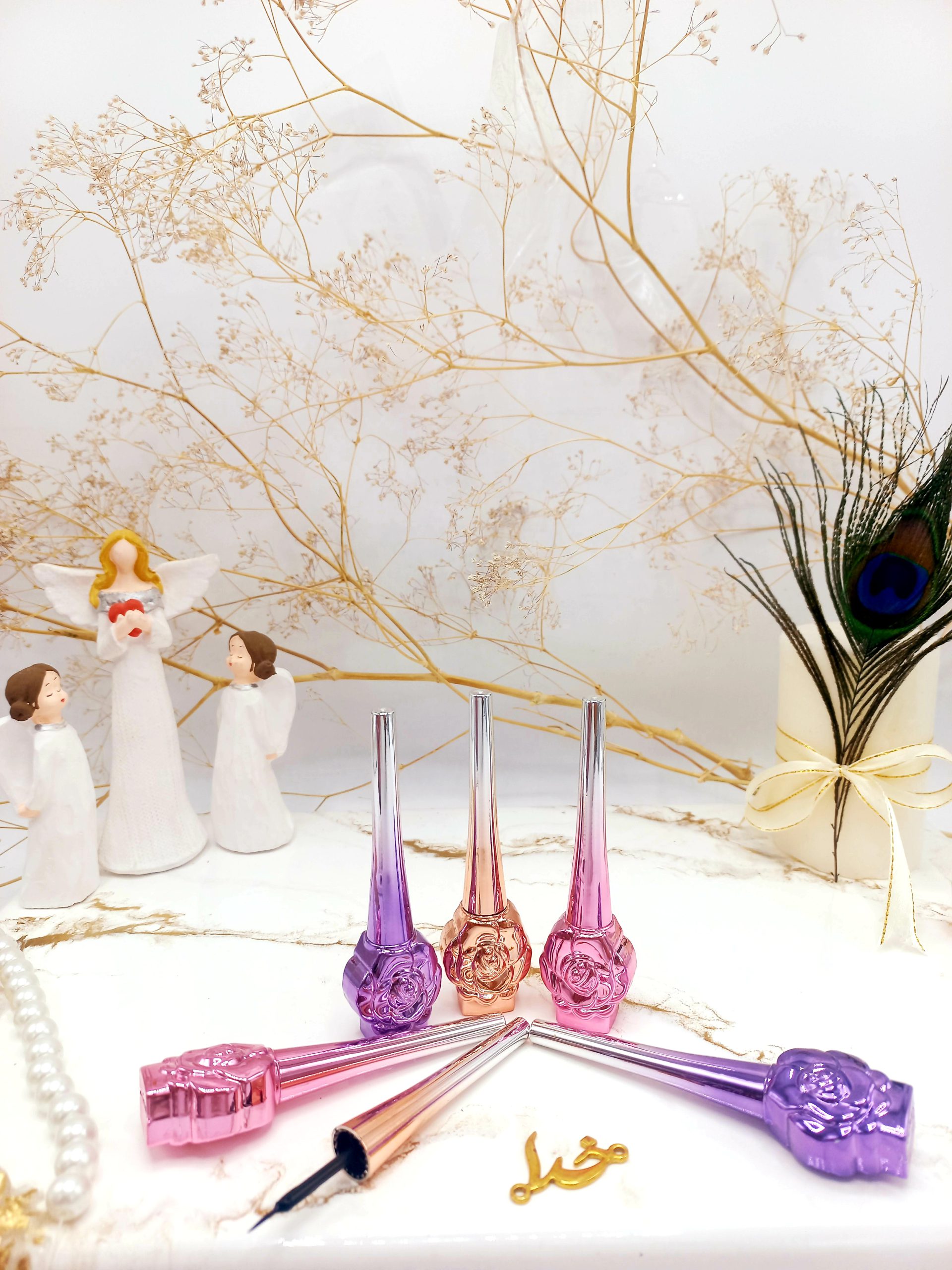 خط چشم مویی طرح گل رز