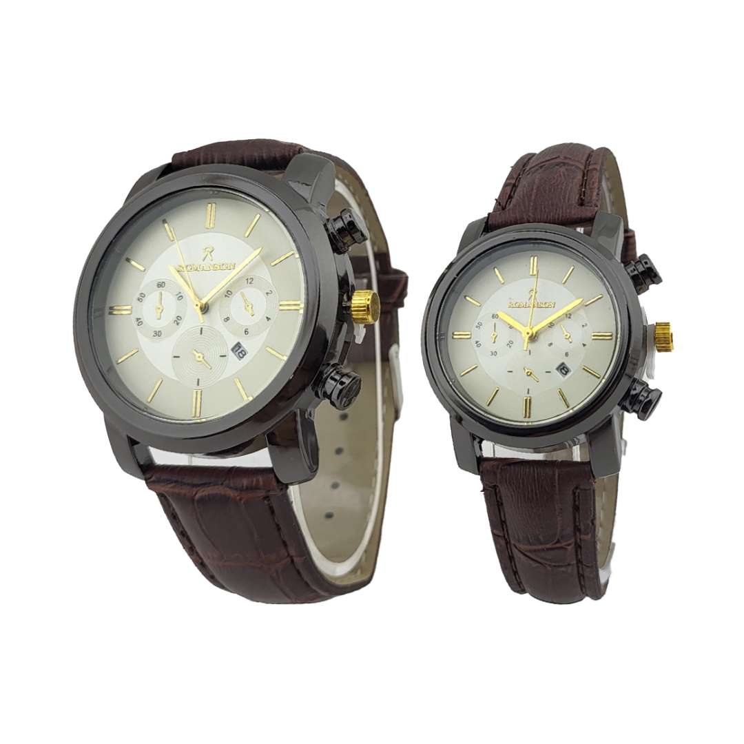 ساعت ست دسته چرمی رومانسون
