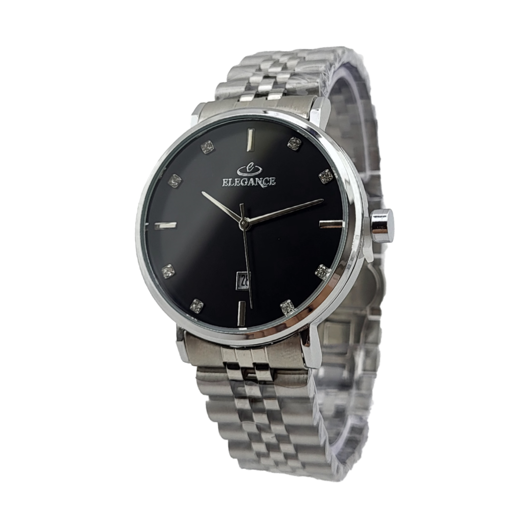 ساعت الگانس مردانه صفحه مشکی مدل Elegance-1182-G