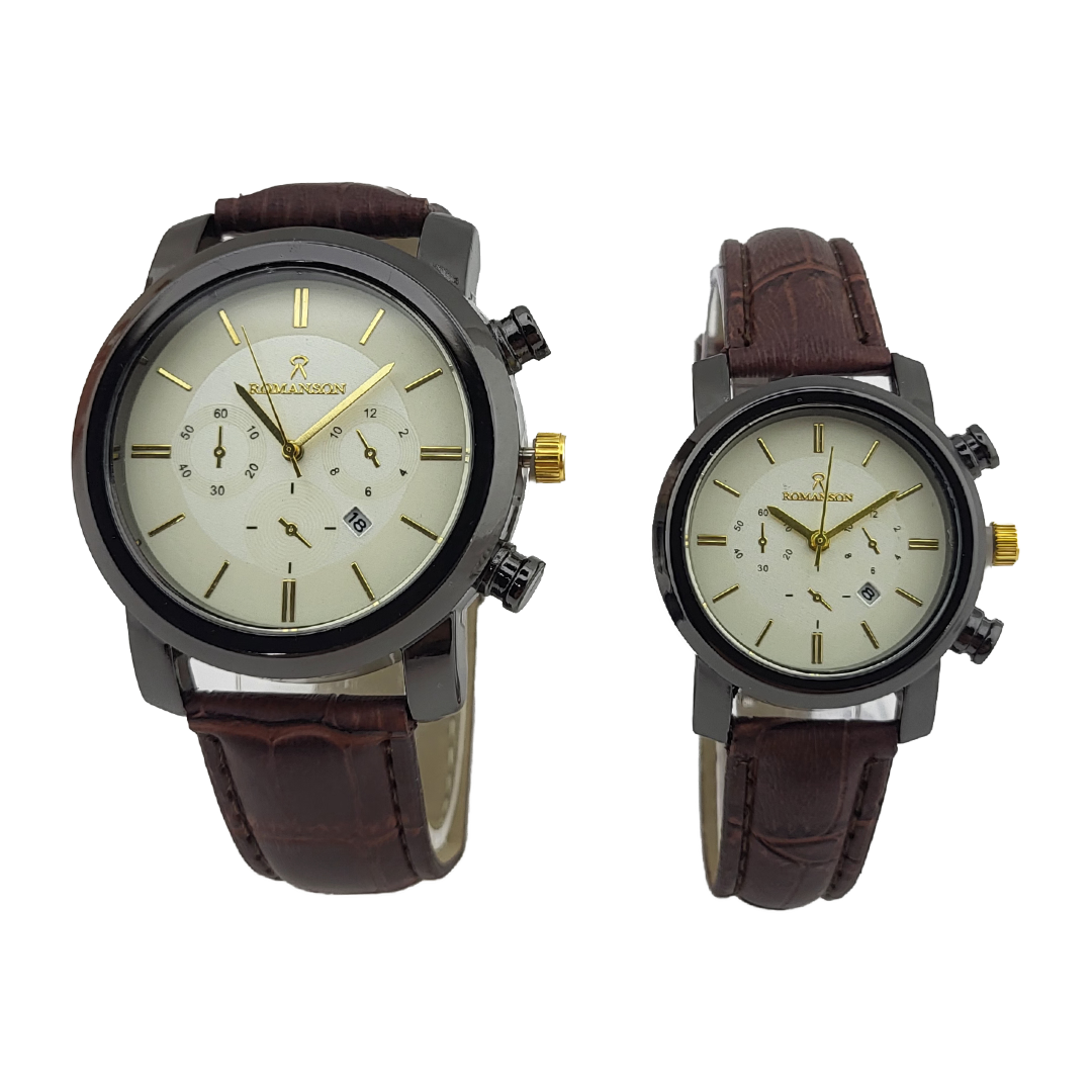 ساعت ست دسته چرمی رومانسون