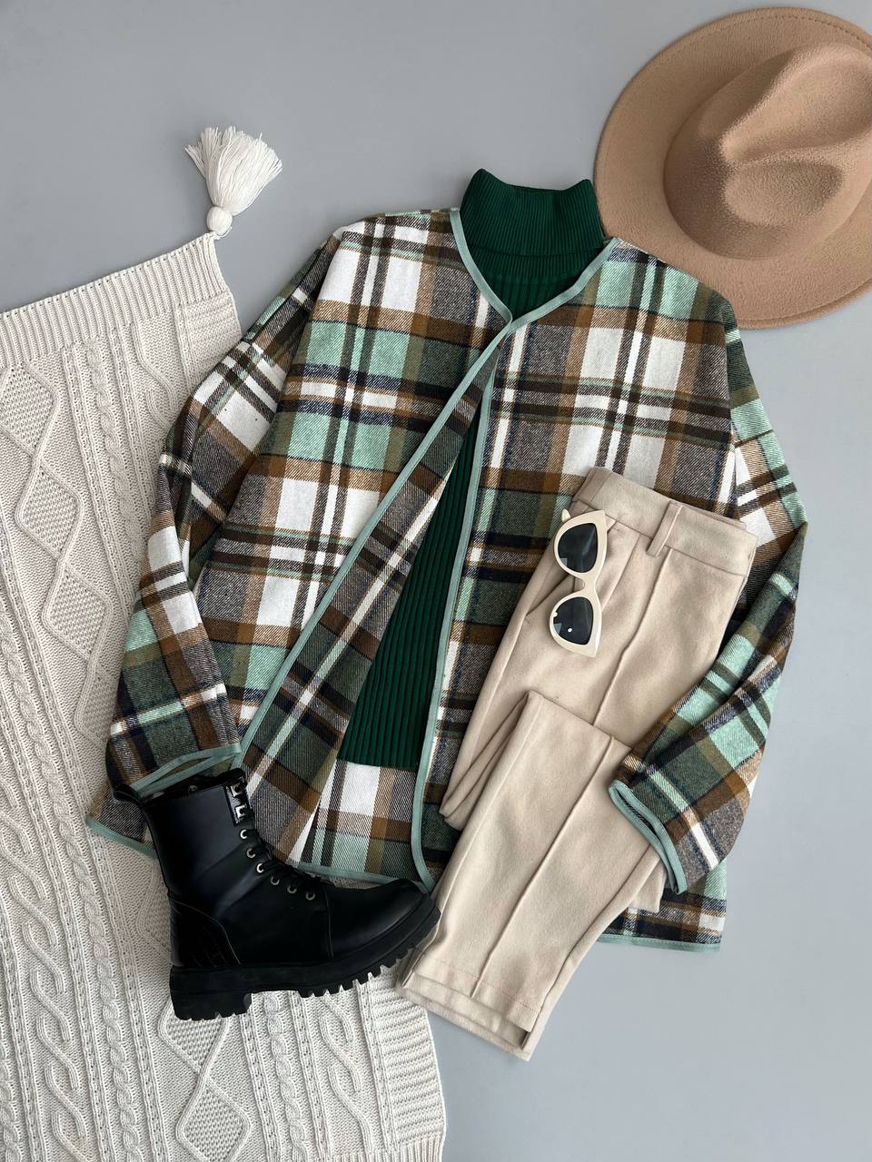 کت دخترونه پشمی چهارخونه