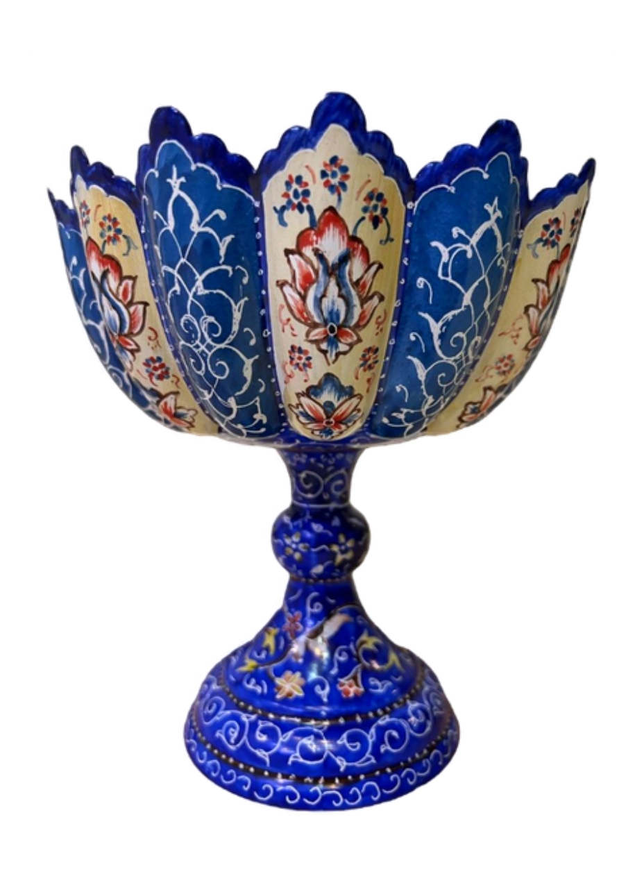 قیمت و فروش جام پایه دار مسی میناکاری