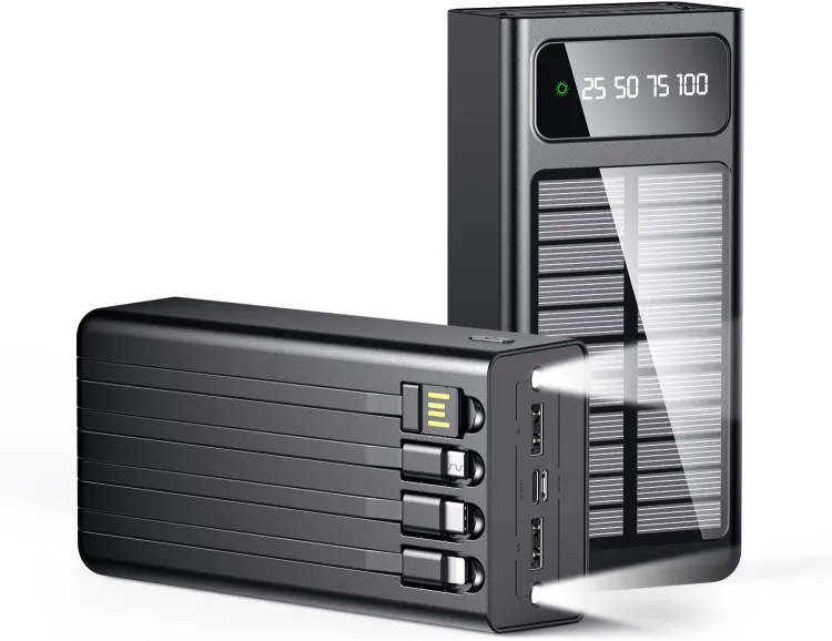 پاوربانک خورشیدی چند منظوره ۲۰۰۰۰ میلی‌آمپر ساعت