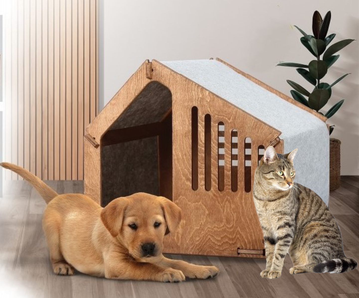 قیمت و فروش باکس خواب چوبی گربه و سگ CHUCAT