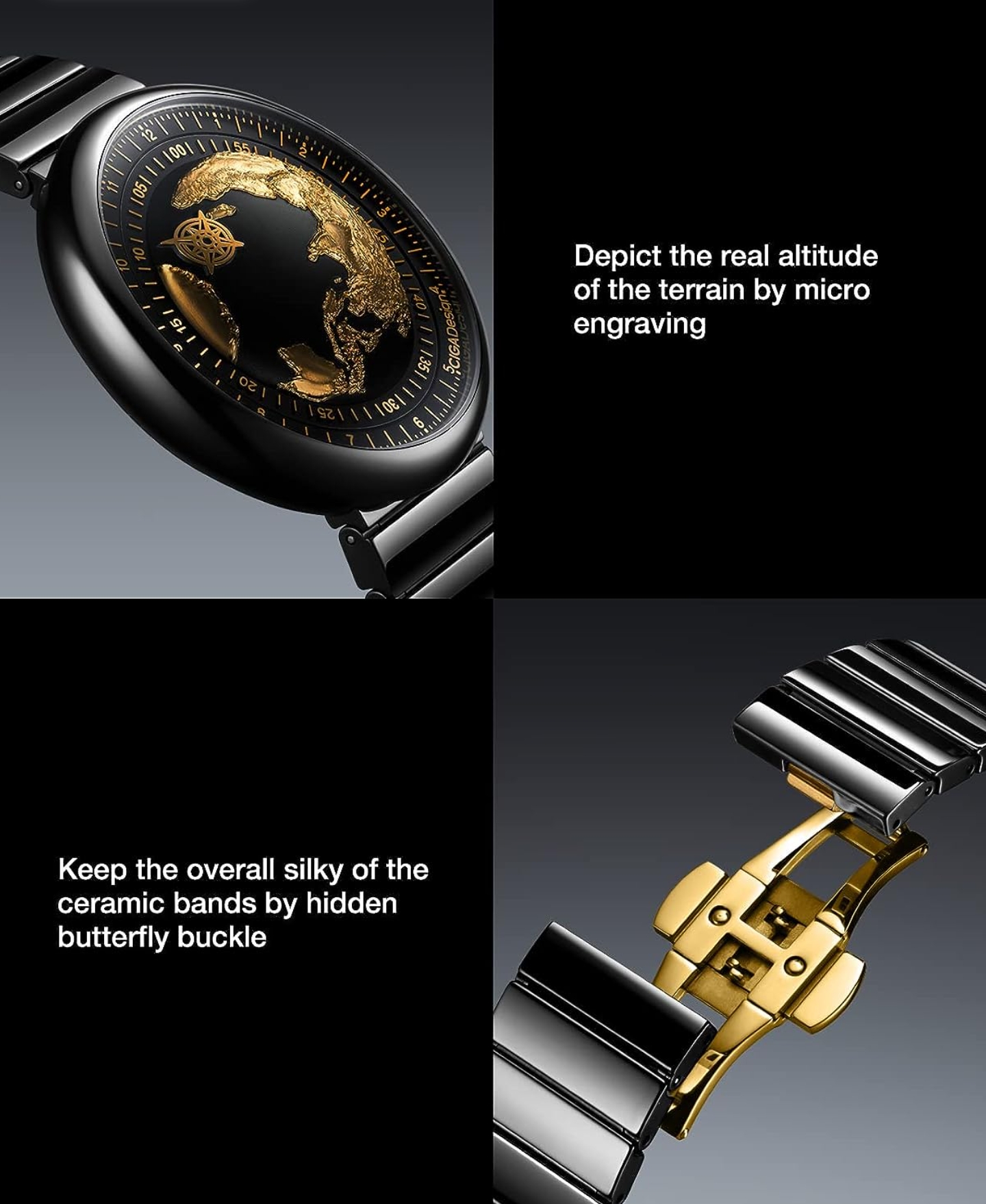 ساعت مچی مکانیکی شیائومی با طلا ۲۴عیار CIGA Design