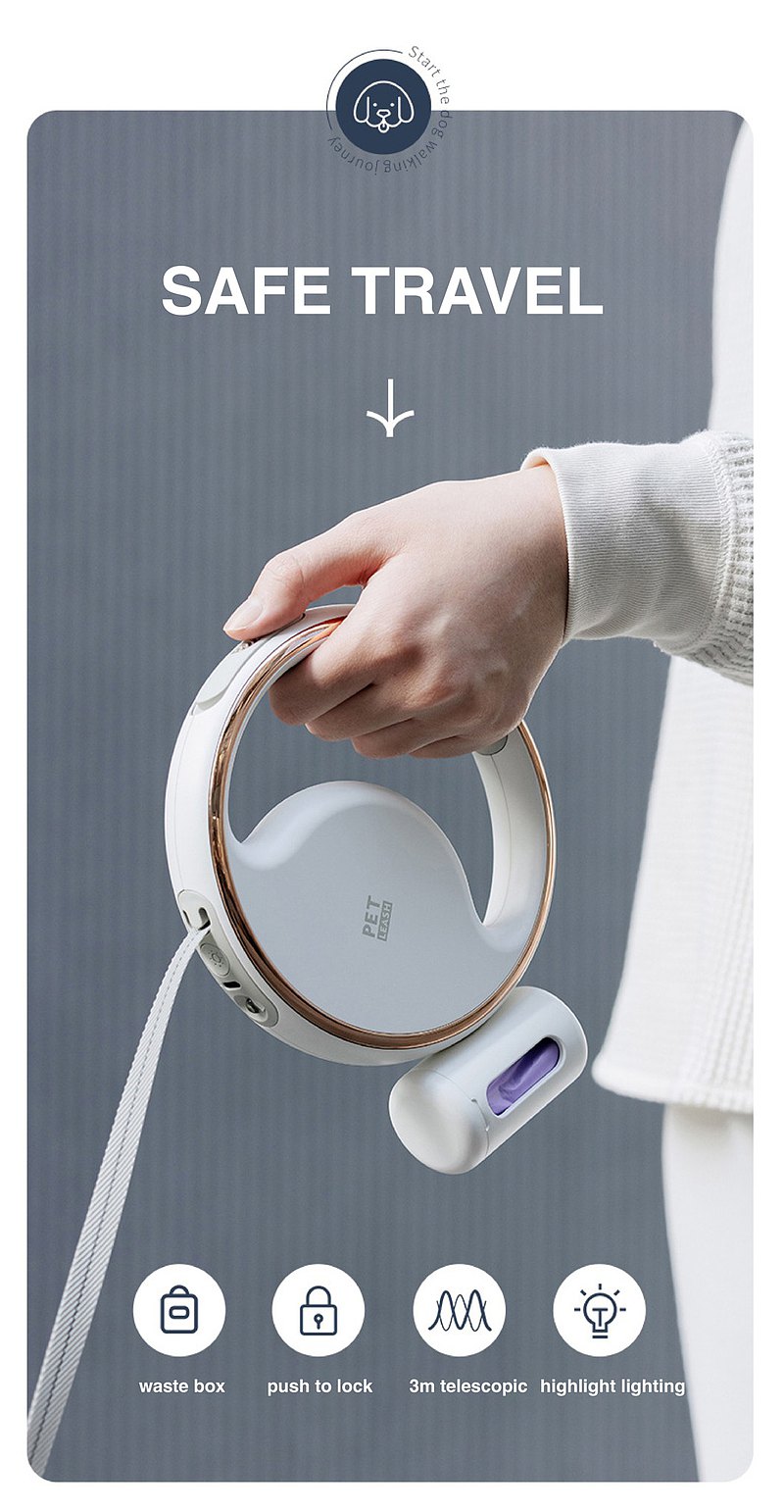 بند نگهدارنده (لیش) هوشمند سگ ۳ متری PET