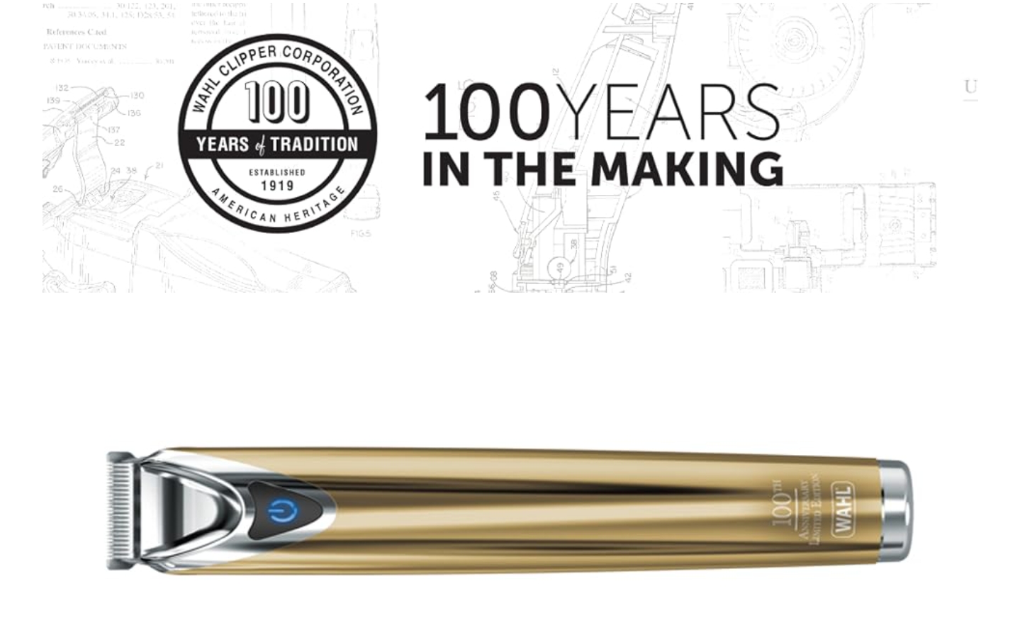 قیمت و فروش ماشین اصلاح ۱۰۰ سالگی وال با روکش طلا ۱۸ عیار