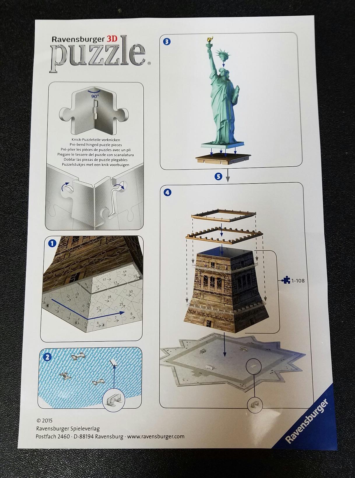 خرید و قیمت پازل سه بعدی مجسمه آزادی ۱۰۸ تکه Ravensburger