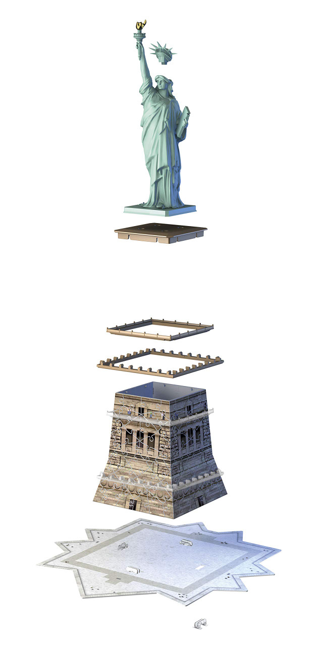 خرید و قیمت پازل سه بعدی مجسمه آزادی ۱۰۸ تکه Ravensburger