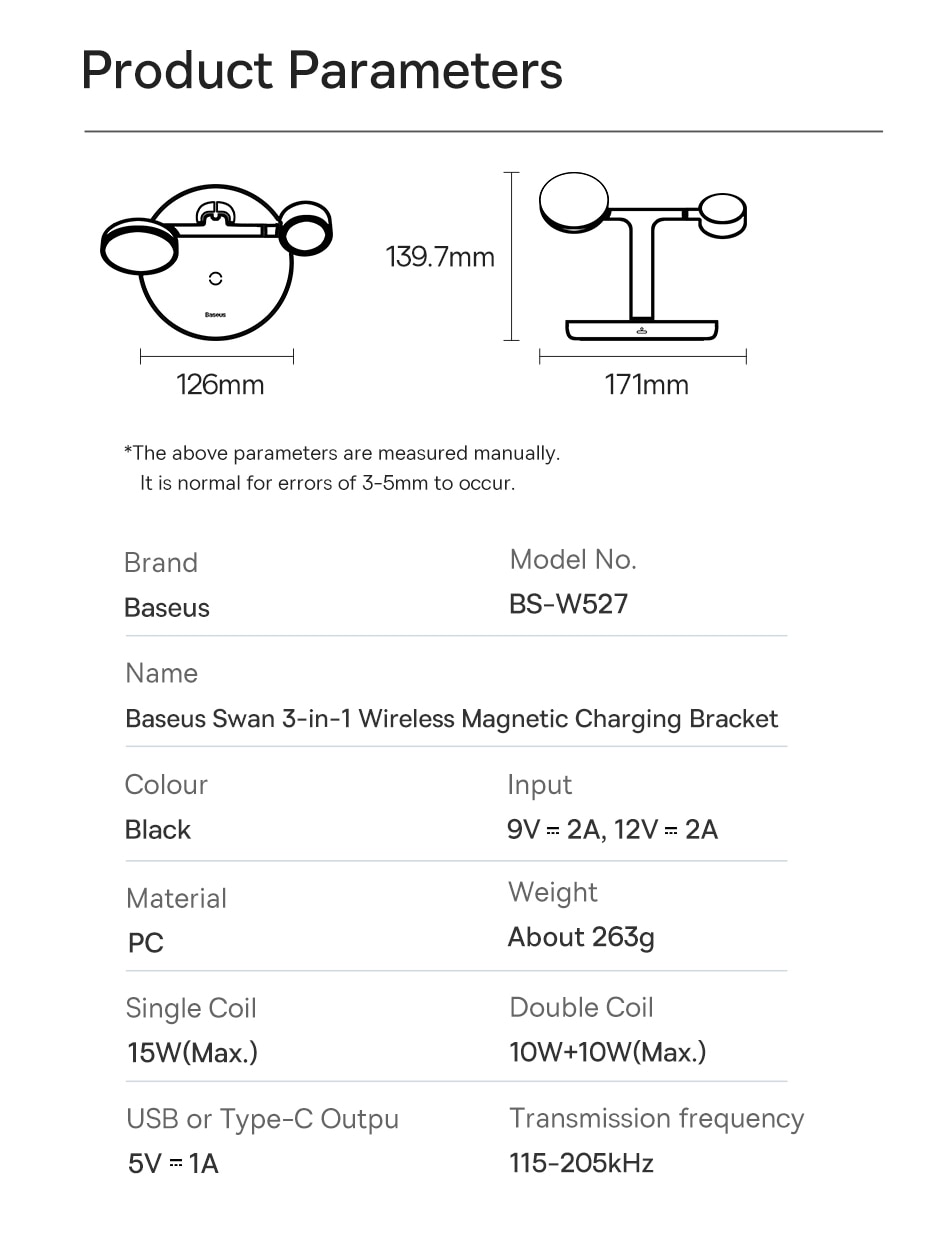 پایه شارژر بی‌سیم مغناطیسی چندمنظوره Baseus