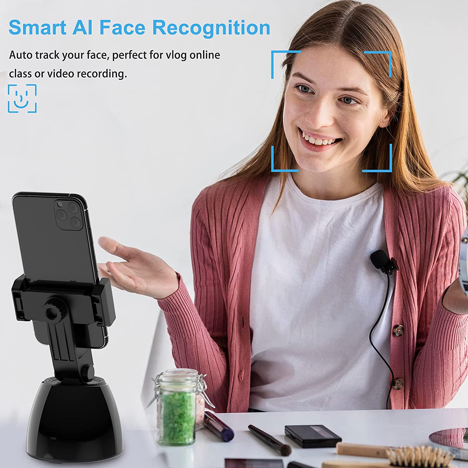 قیمت و فروش پایه گوشی هوشمند با ردیاب چهره 360 درجه