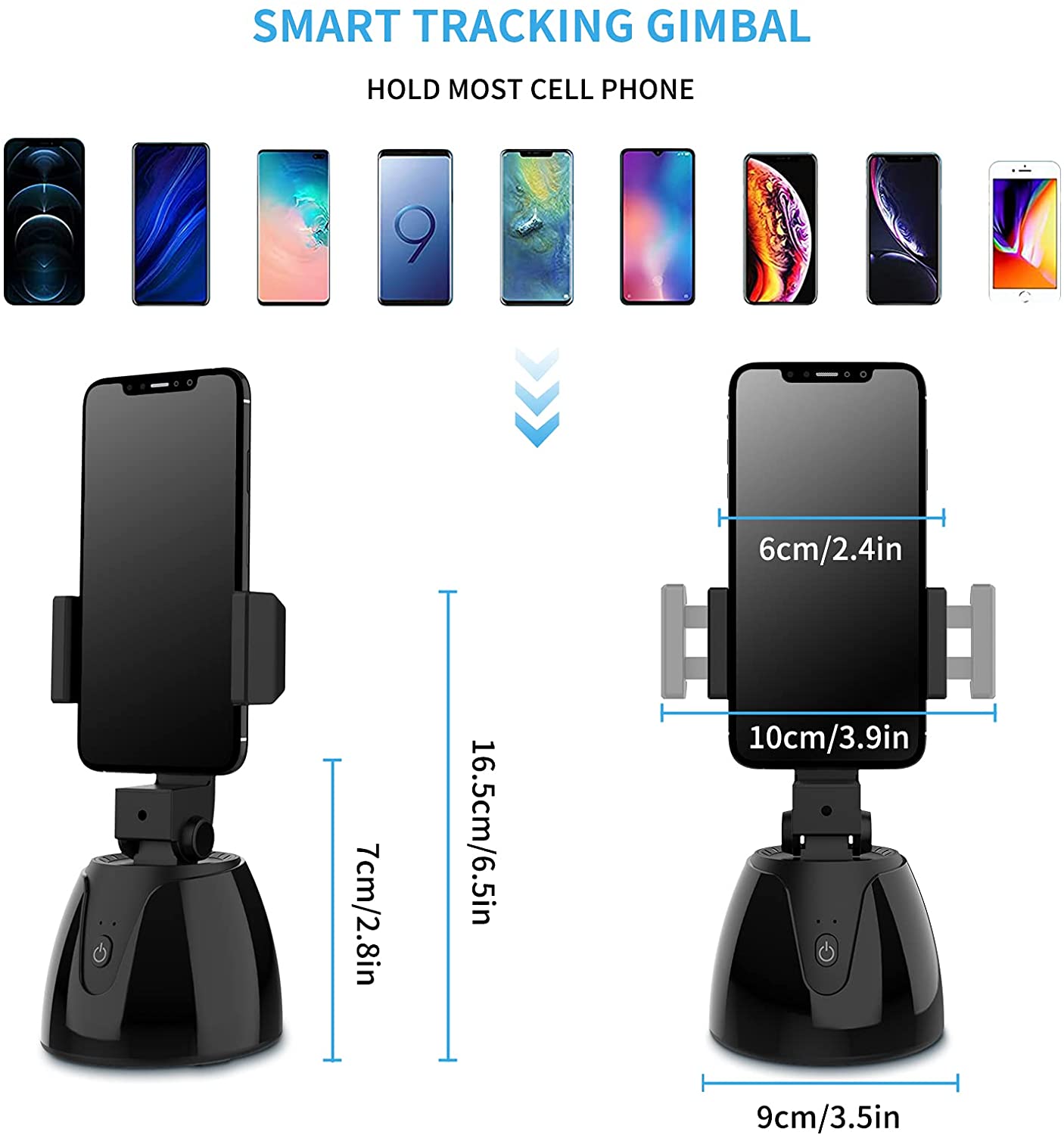 قیمت و فروش پایه گوشی هوشمند با ردیاب چهره 360 درجه