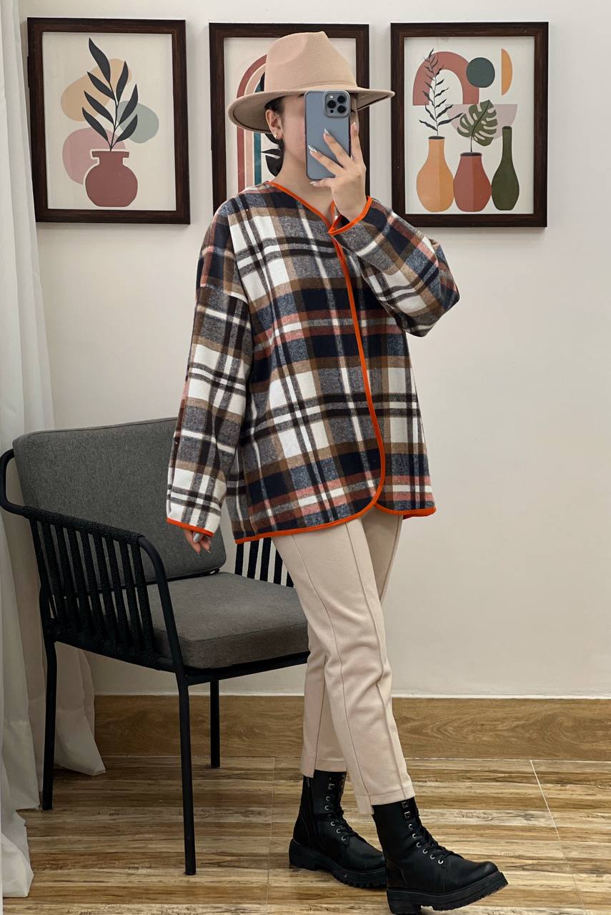 کت دخترونه پشمی چهارخونه