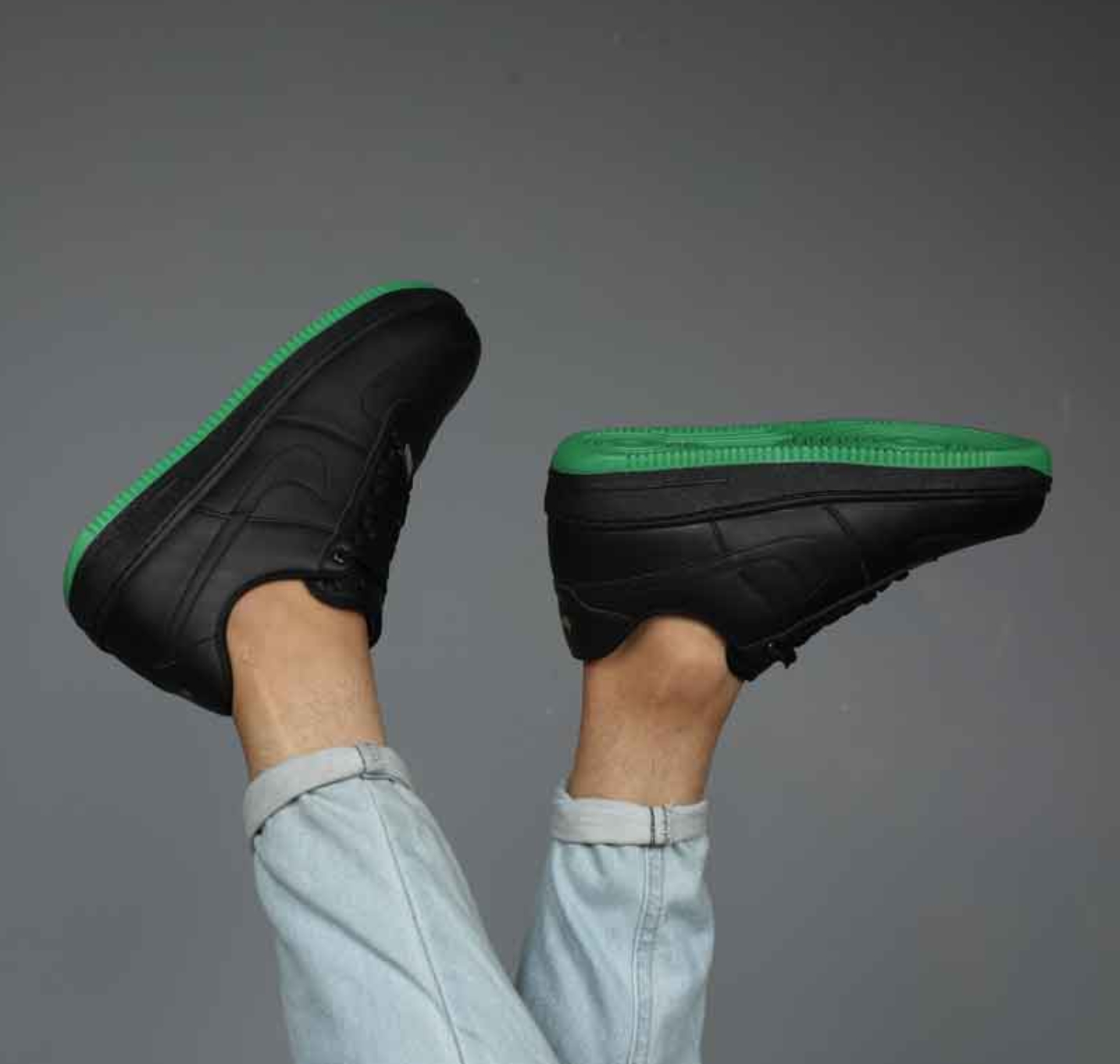 کتونی مردانه NIKE BLACK زیره سبز