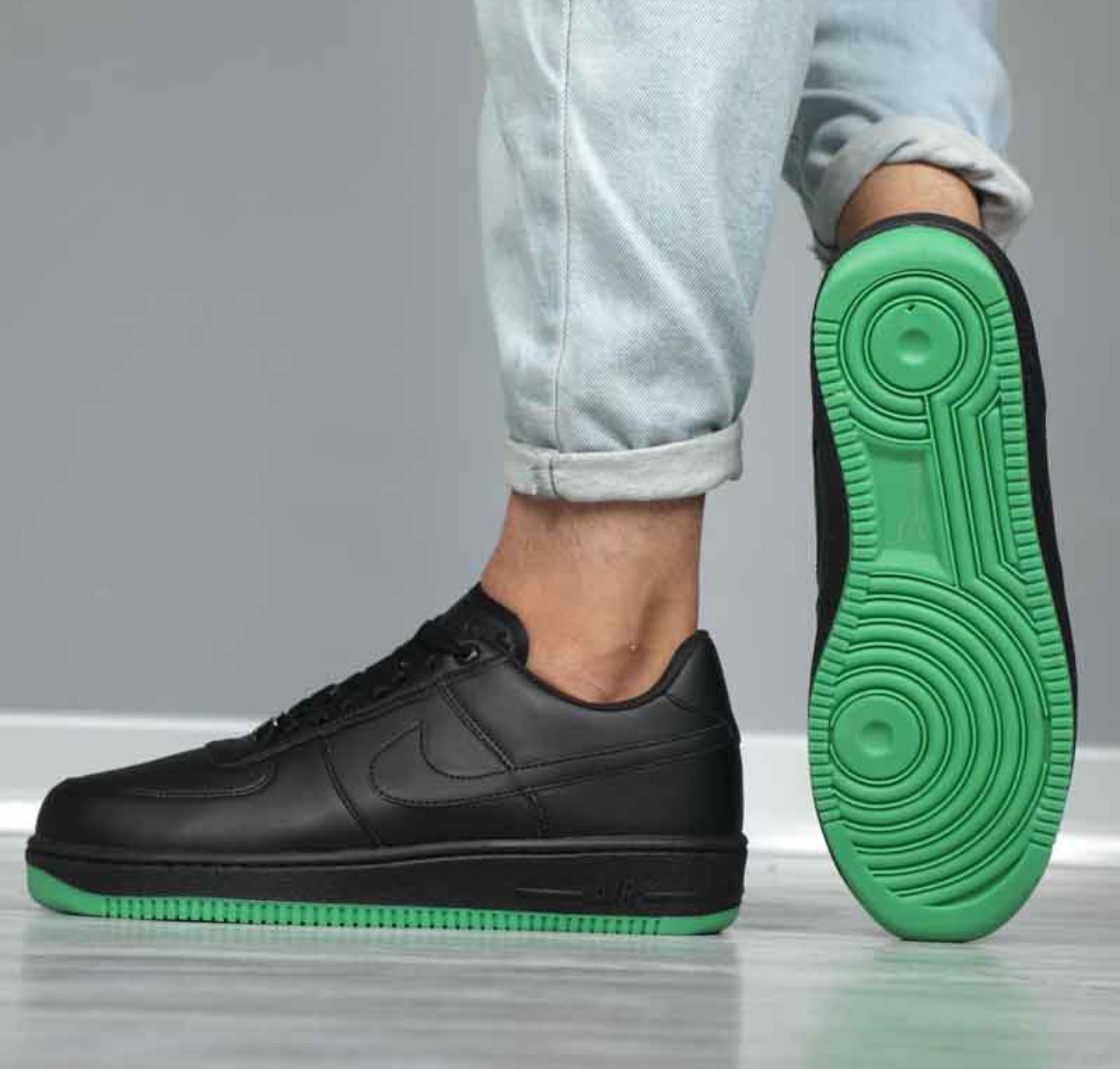 کتونی مردانه NIKE BLACK زیره سبز