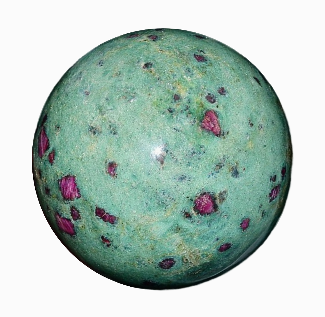 فروش و قیمت گوی سنگی نایاب زئوسیت روبی با خواص درمانی