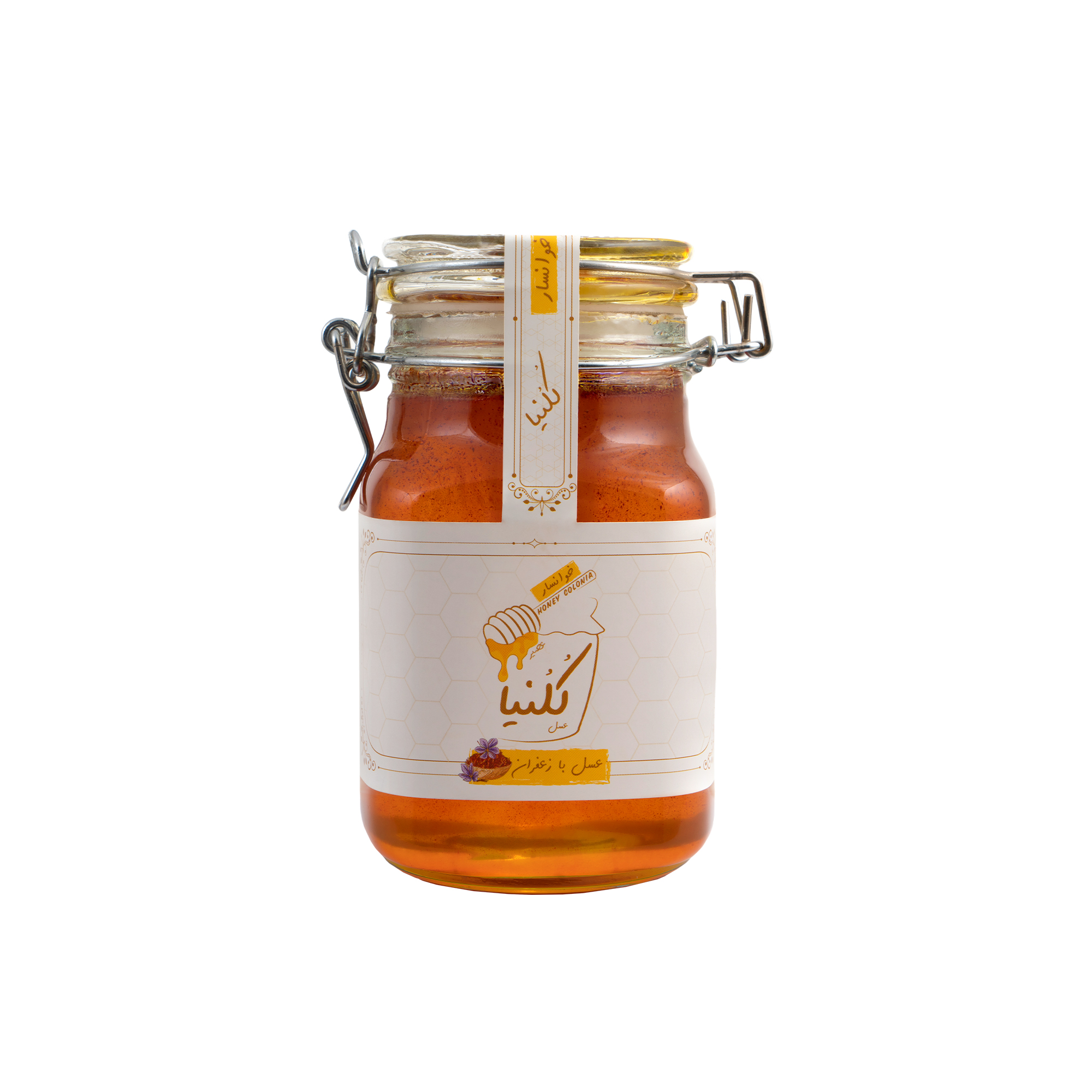 عسل طعم دار مخصوص(زعفران)چفتی 600گرم  کد محصول : 0098