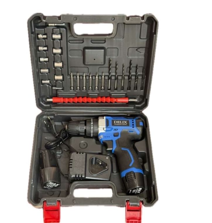 مجموعه 40عددی دریل پیچ گوشتی شارژی دلیکس