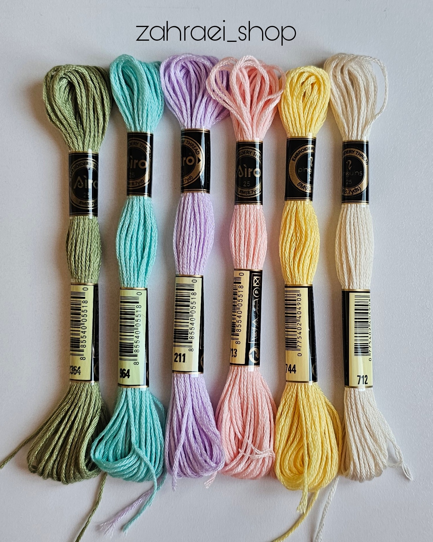 پک نخ پنبه ای گلدوزی رنگ های پاستلی