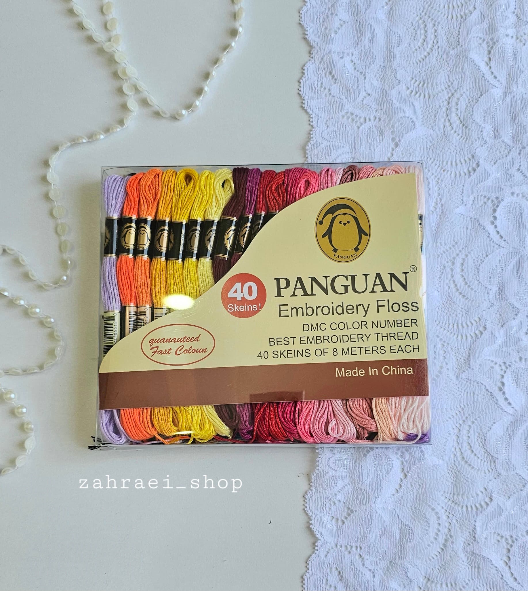 پک ۴۰ عددی نخ گلدوزی برند پنگوئن