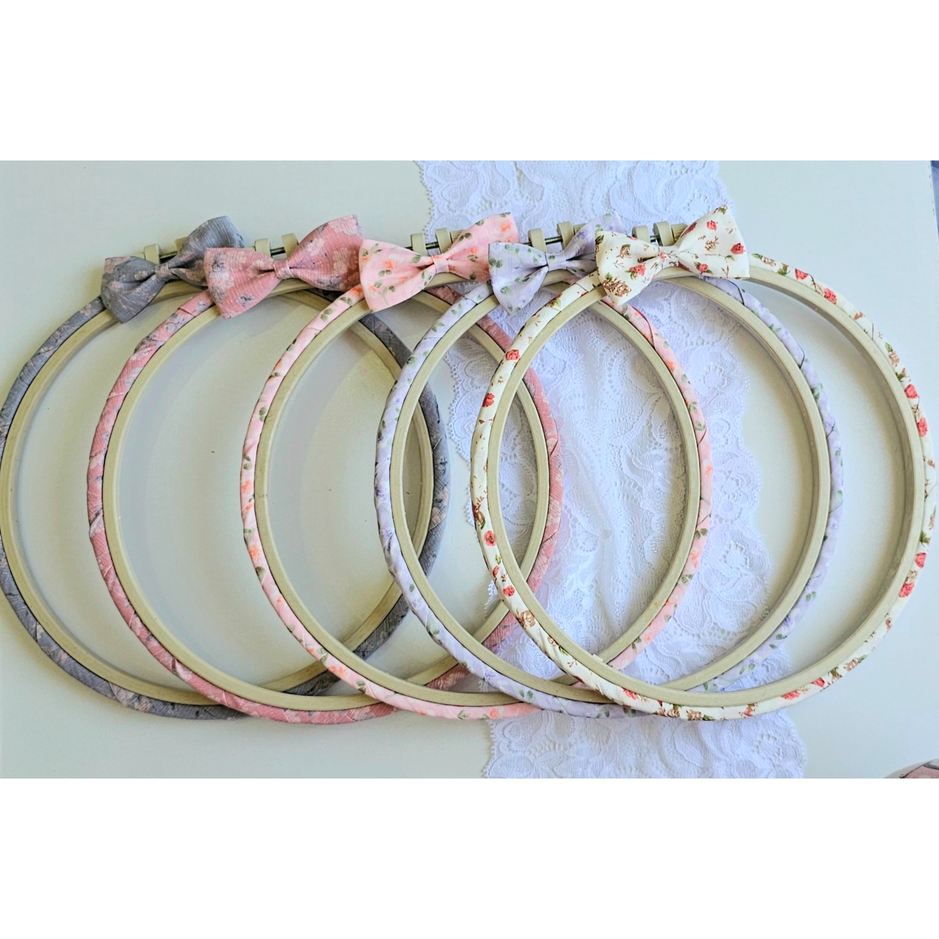 پک ۵ عددی کارگاه گلدوزی تزیین شده با ربان