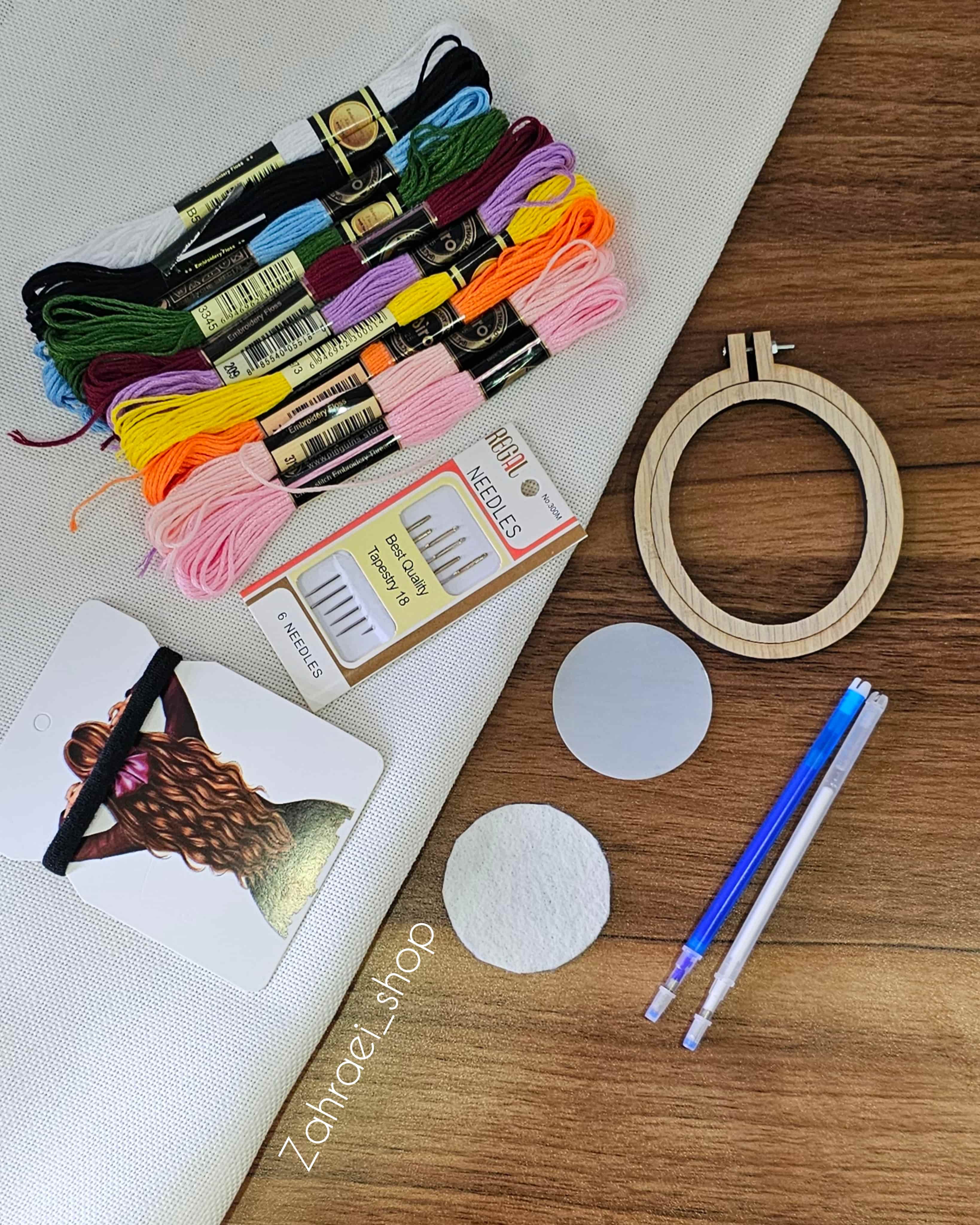 پک وسایل ساخت کش مو گلدوزی