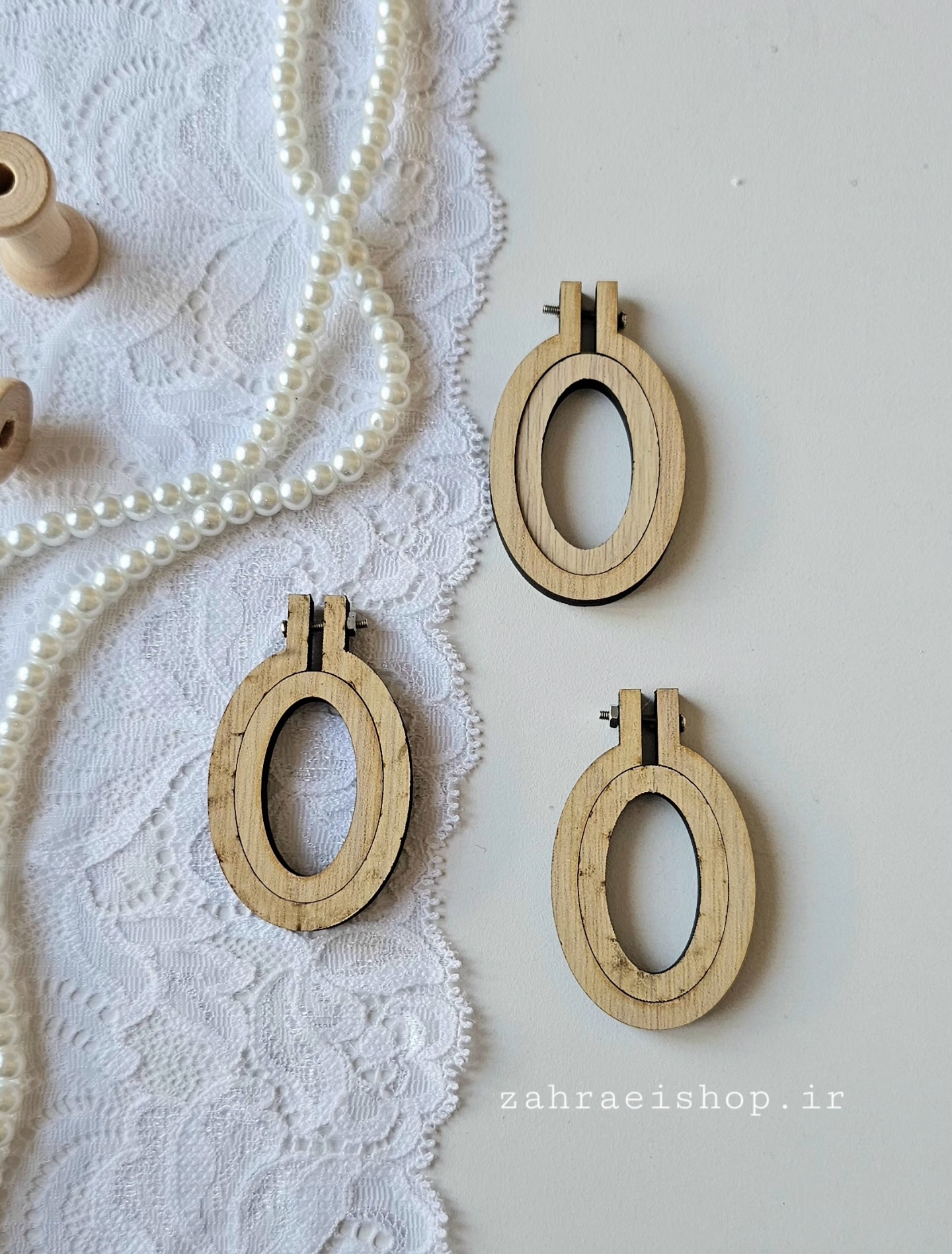 کارگاه چوبی مینیاتوری بیضی سایز ۱