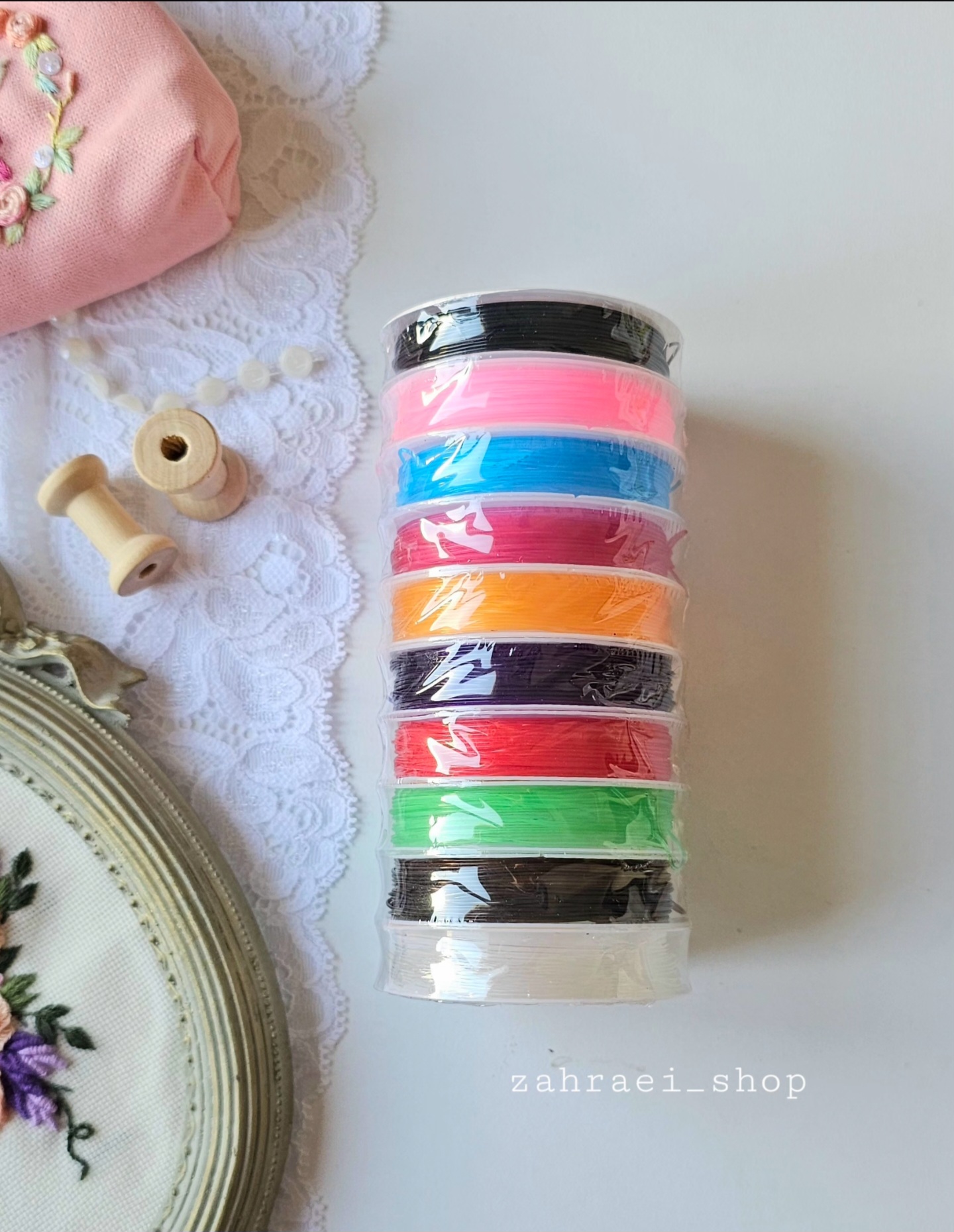 نخ دستبندی رنگی ۸ میل