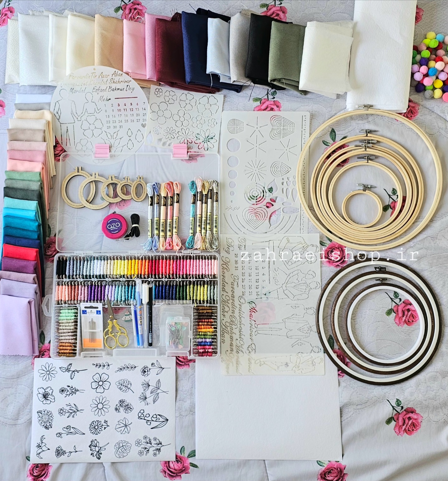 پک کامل وسایل گلدوزی با دست