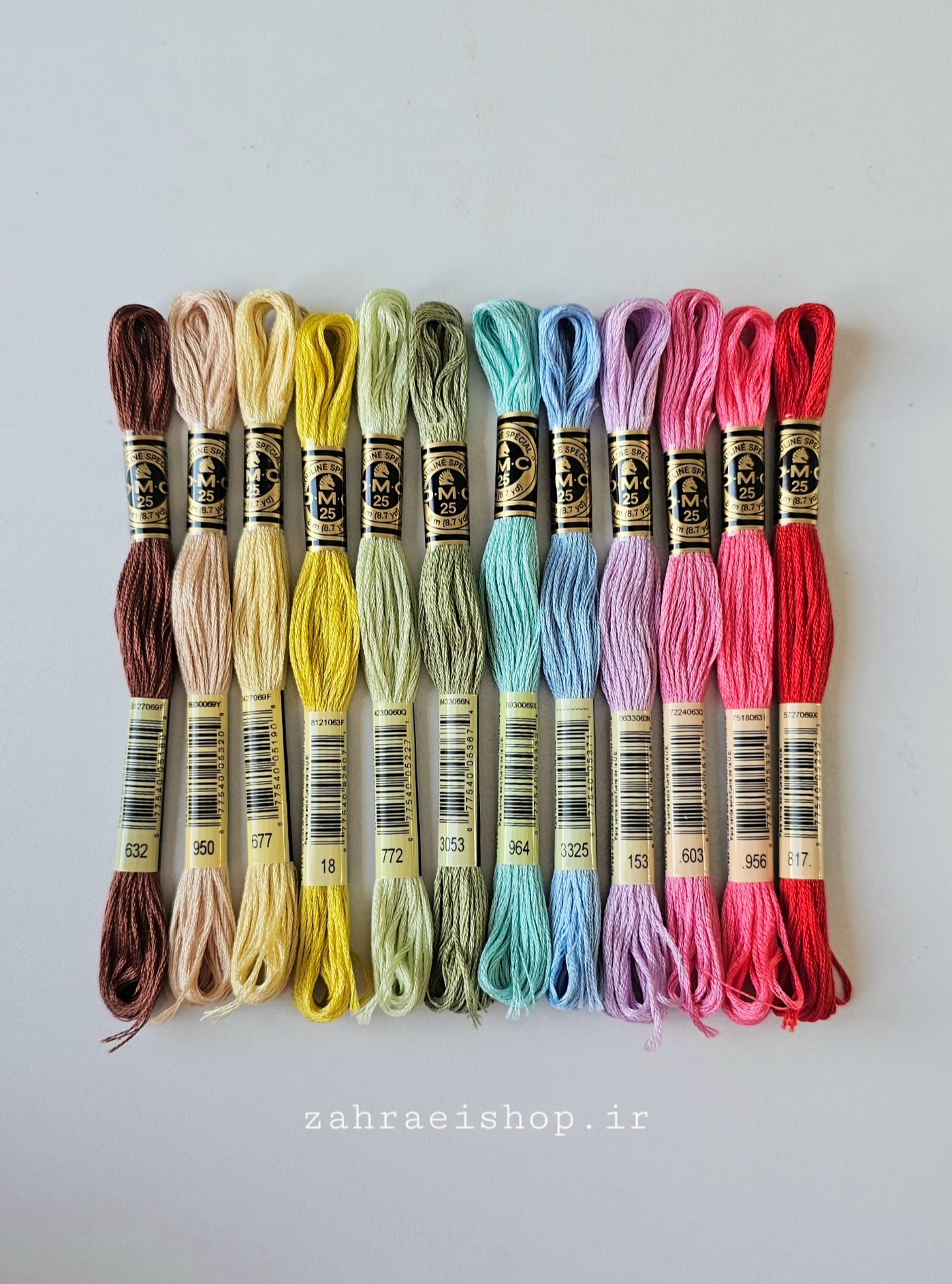 پک ۱۲ عددی نخ گلدوزی برند دمسه اصل فرانسه
