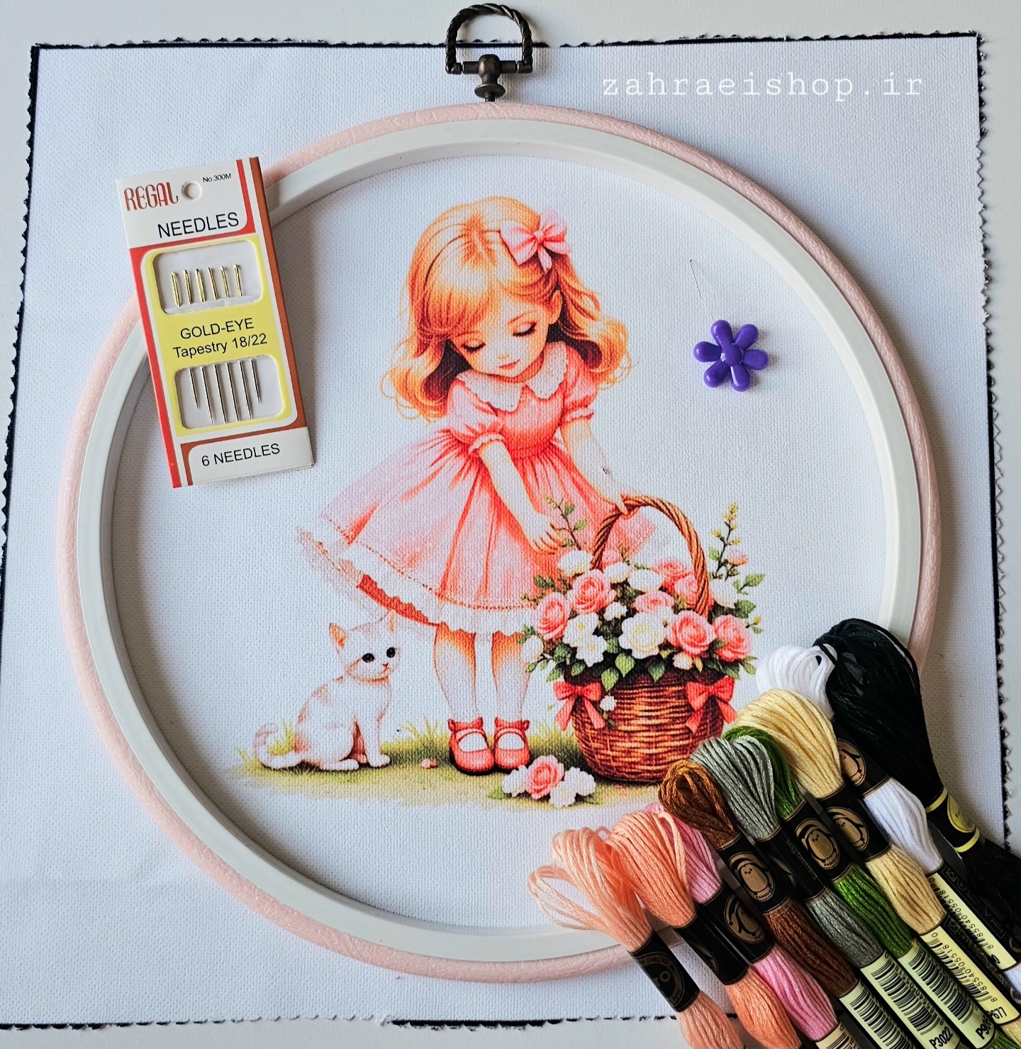 پک آماده گلدوزی با دست طرح