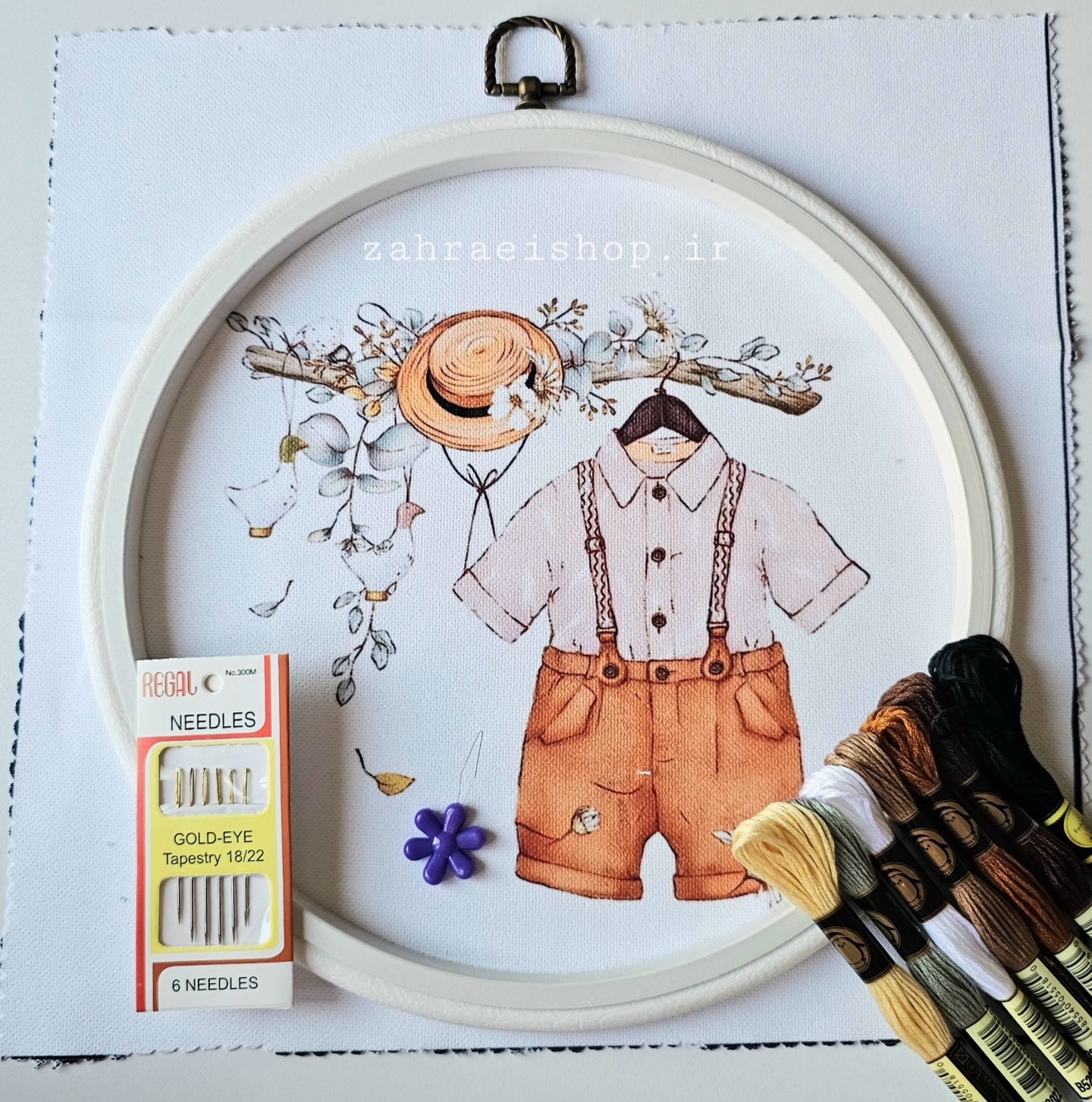 پک آماده گلدوزی با دست طرح لباس پسرونه